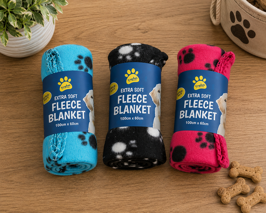 Dog Paw Print Lightweight Fleece Blanket 60cm X 100cm