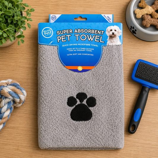 Microfibre Dog Drying Towel Grey