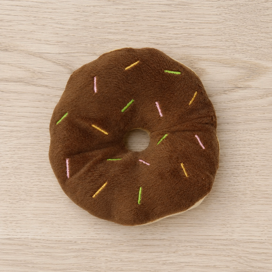Chocolate Donut Plush & Squeaky Dog Toy