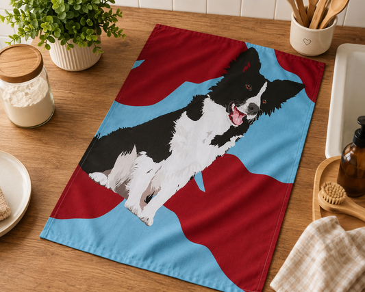 Border Collie Tea Towel