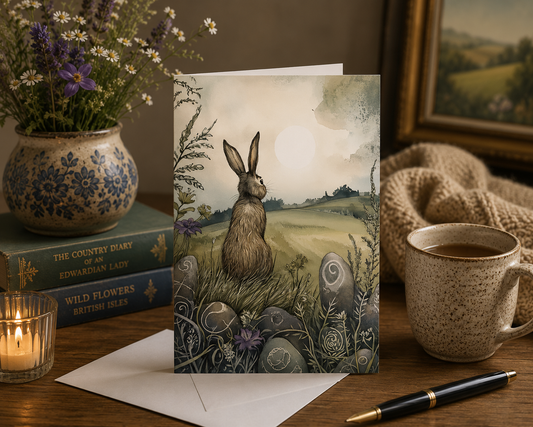 Dog Desk The Ostara Hare Deluxe Greeting Card