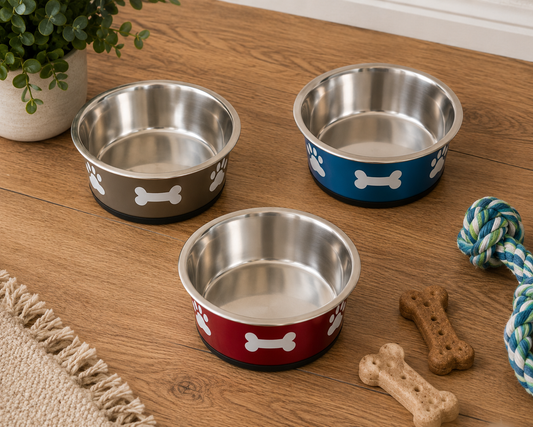 Classic N-Slip Stainless Steel Posh Paws Dog Bowl 170ml