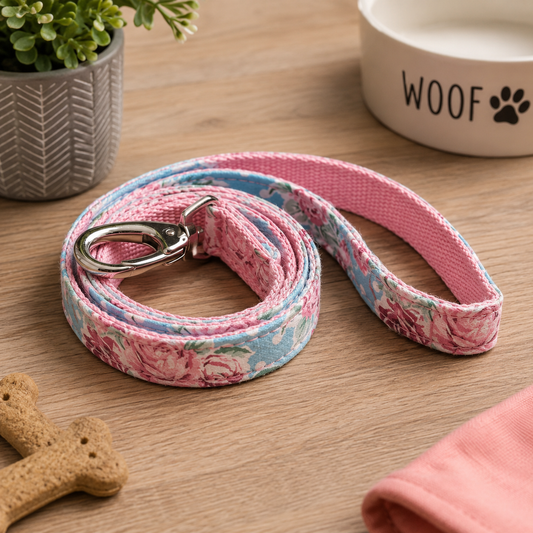 Urban Pup Vintage Rose Floral Fabric Dog Lead