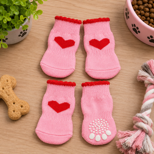Urban Pup Pink Hearts Pet Dog Socks