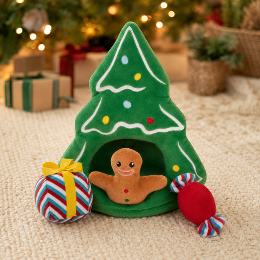 Hide And Seek Santa Christmas Dog Toy