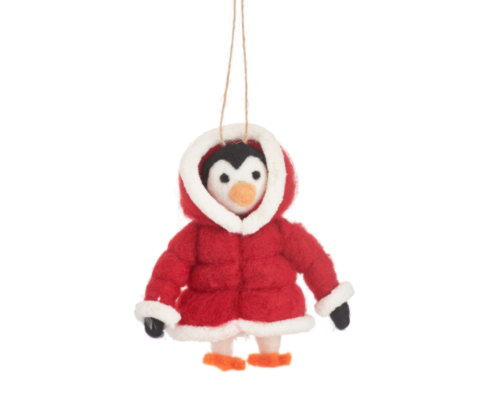 Penguin in Puffer Jacket Felt Decoration