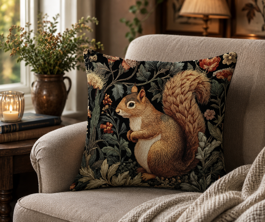 Forest Garden Squirrel Cushion