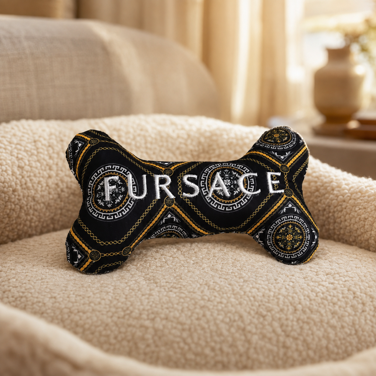 Fursace Bone Parody Plush Dog Toy
