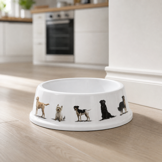 Dog Bowl Decorated With Dogs Westie Labrador Collie & More