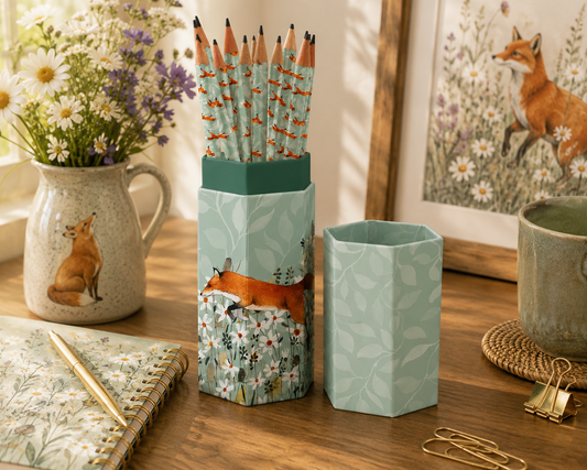 Pencil Set – Foxy Tales Woodland Fox Pencils in Gift Box