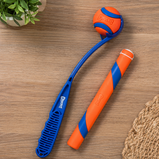 Chuckit Holiday Fetch Pack Launcher, Ball & Stick For Dogs