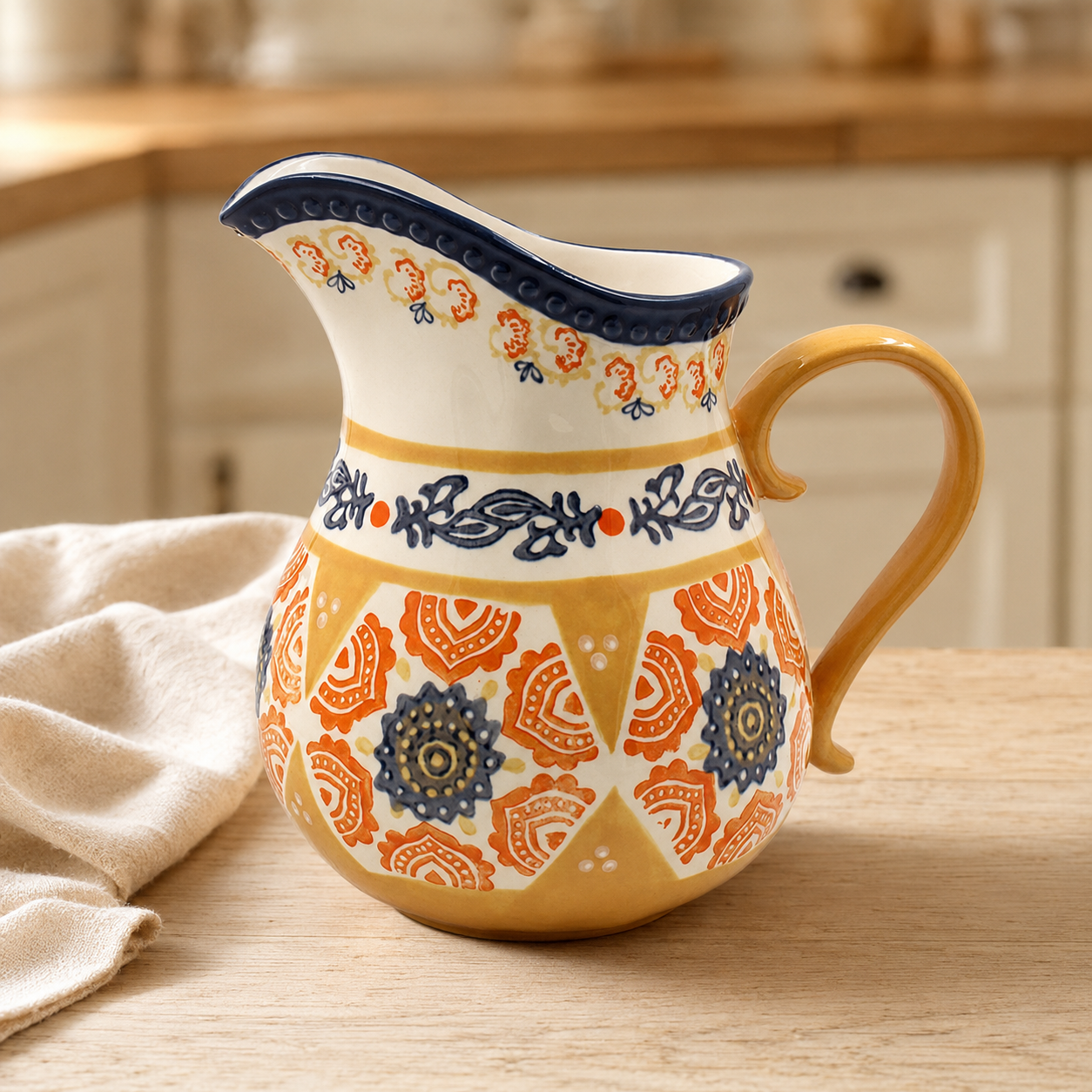Tuscany Hand-Painted Ceramic Jug