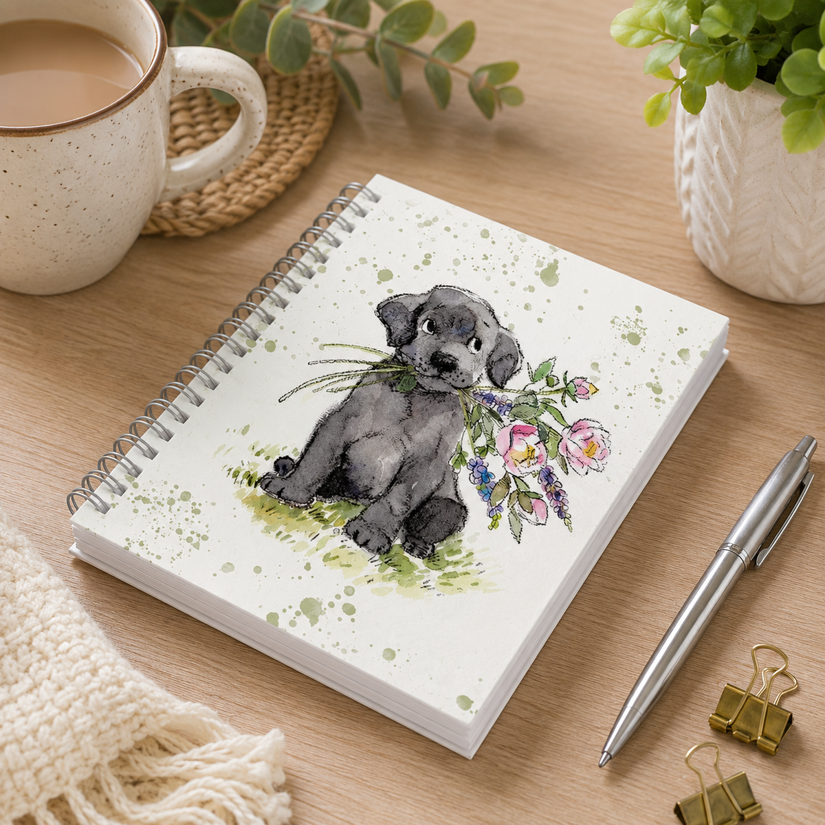 Paper Shed Black Labrador A6 Notebook