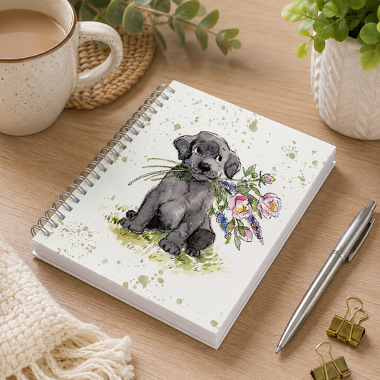 Paper Shed Black Labrador A6 Notebook