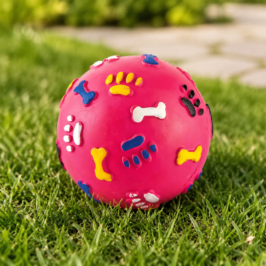Pink Rubber Giggle Ball Dog Toy