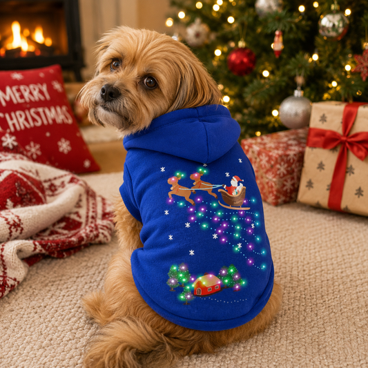 Flashing Santa Dog Hoodie