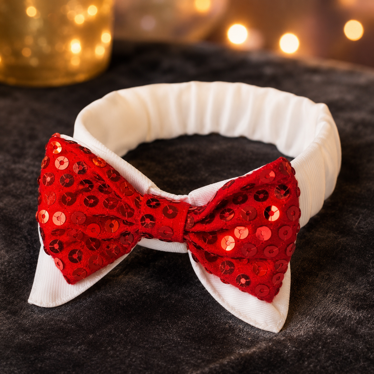 Pet London Sequin Encrusted Holiday Dog Bow Tie