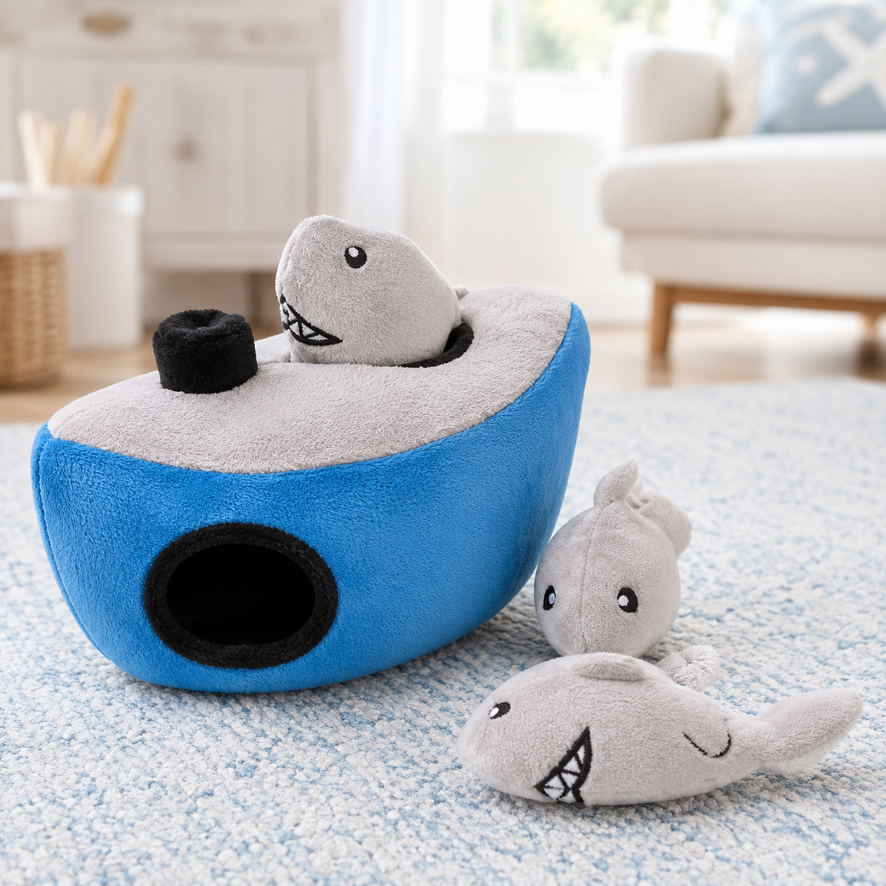 Hide And Seek Shark Dog Toy