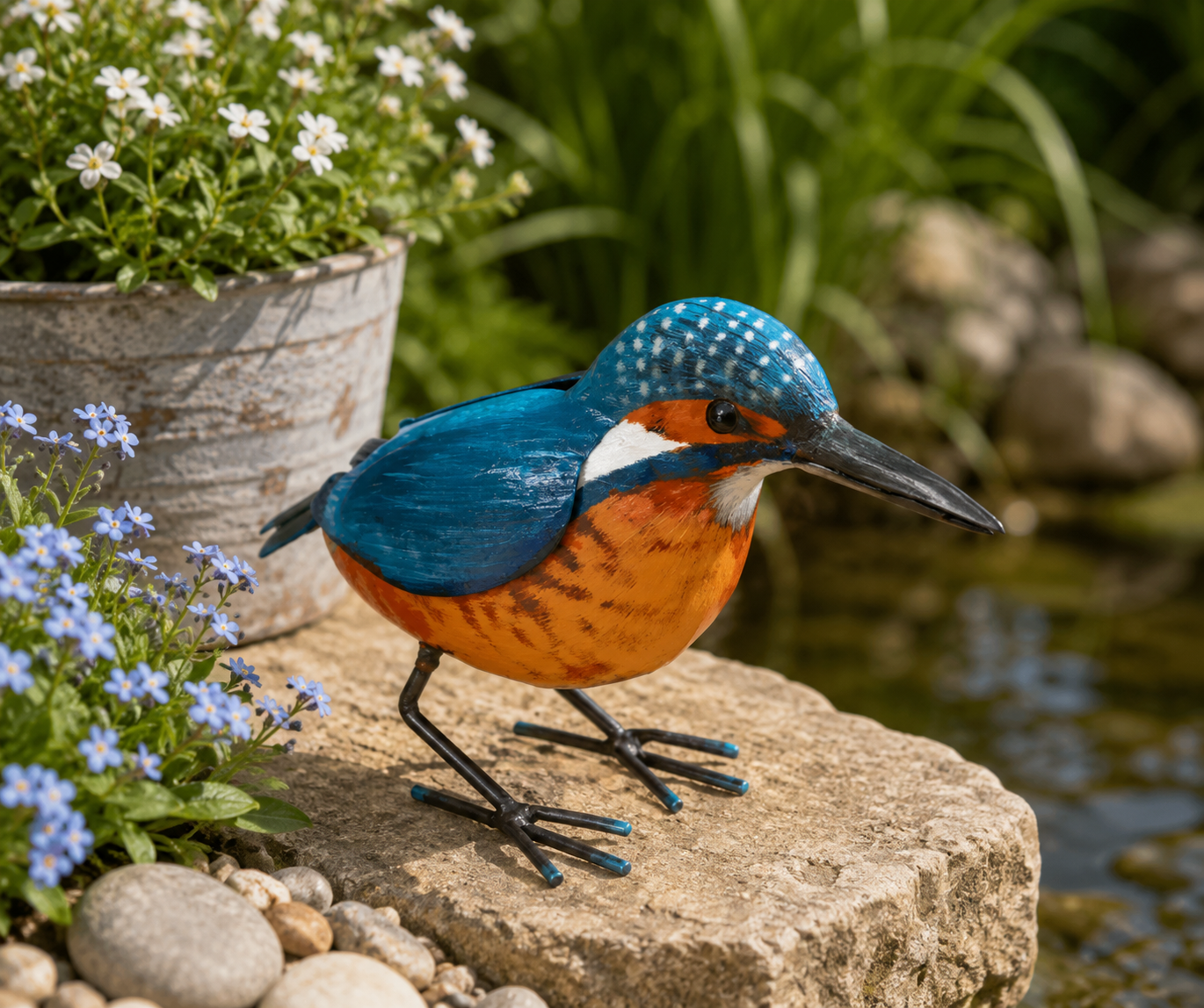 Metal Indoor /Outdoor Kingfisher Garden Ornament