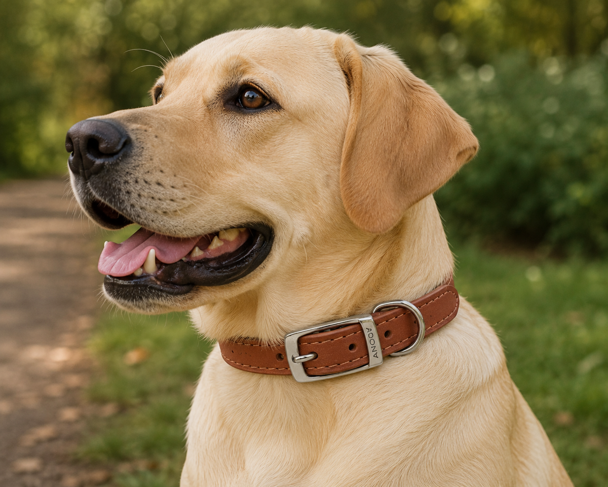 Ancol Heritage Leather Dog Collar Tan