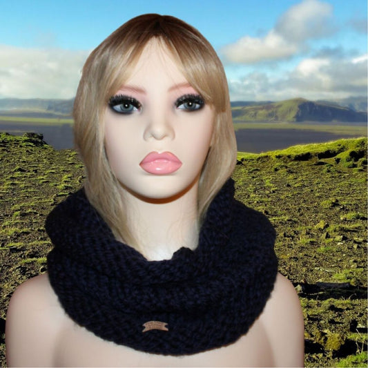 Navy Dog Desk Knits Cowl Neck Warmer