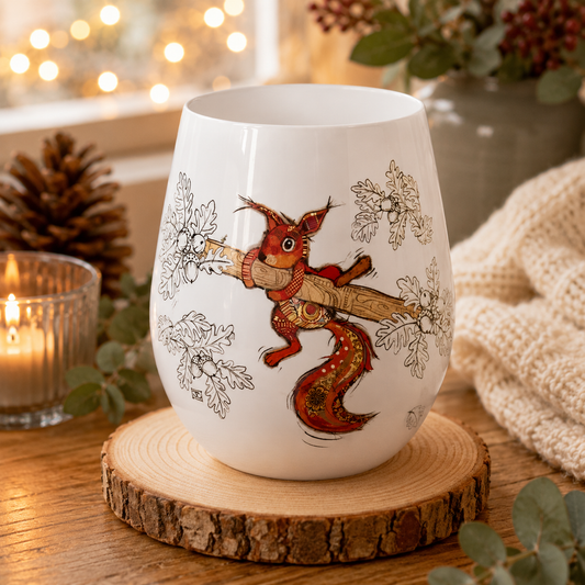 Bug Art Highland Sammy Squirrel Stemless Glass