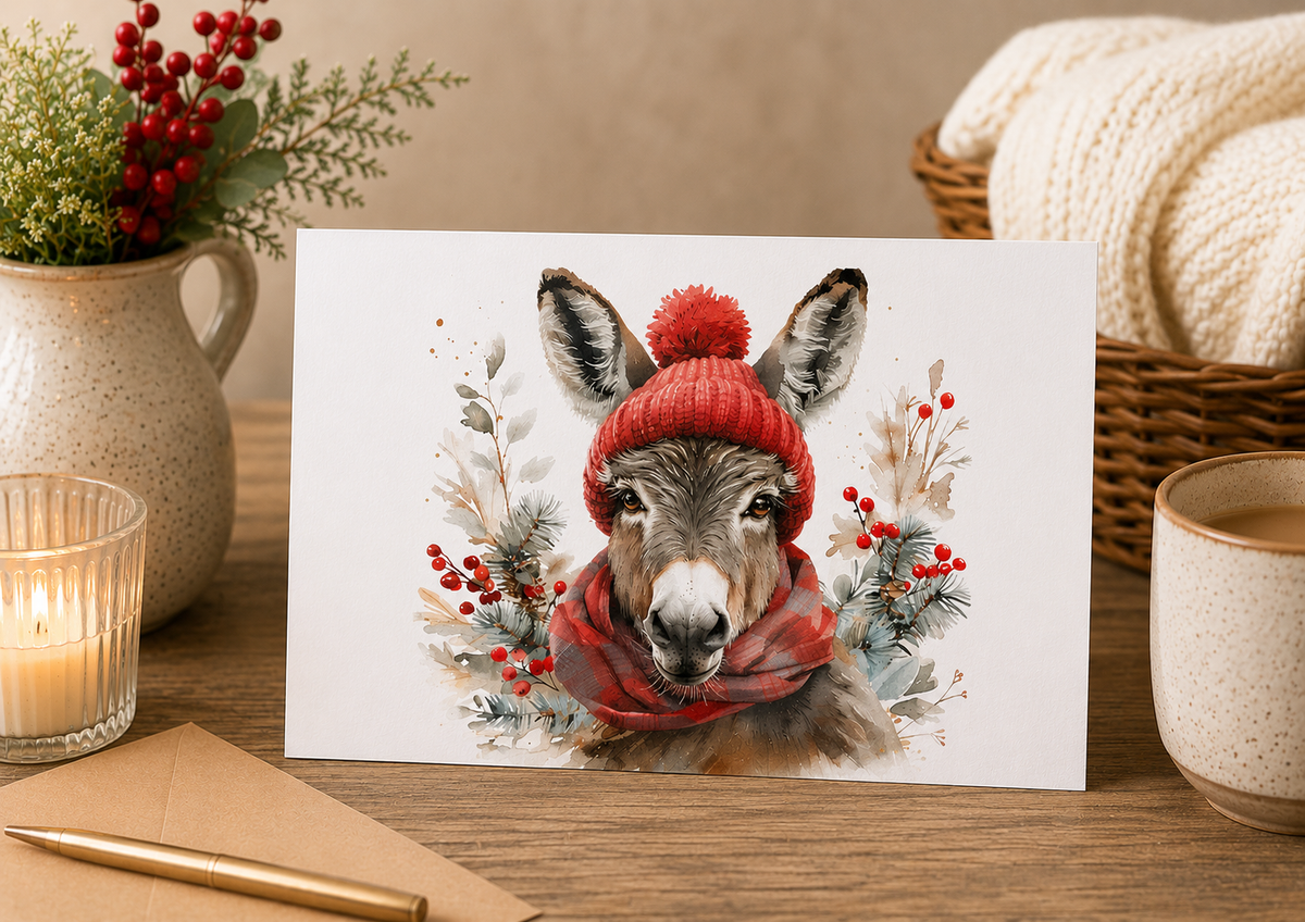 Dora The Donkey Deluxe Christmas Card