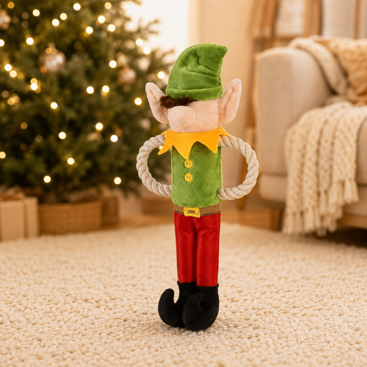 Merry Woofmas Santa's Littler Elf-er Dog Toy