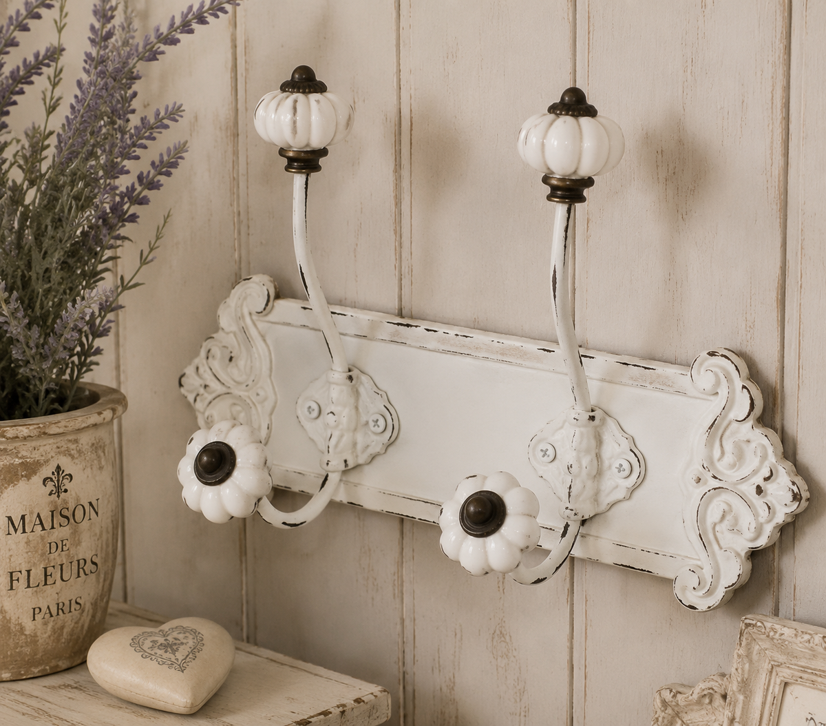 Shabby French Chic Fancy Double Hanging Hook
