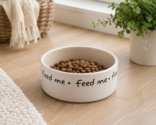 Feed Me Ceramic Dog Bowl