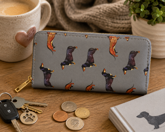 Grey Dachshund Dog Purse