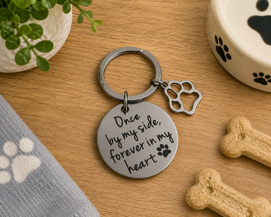 Stainless Steel Pet Dog Cat Memorial Keyring