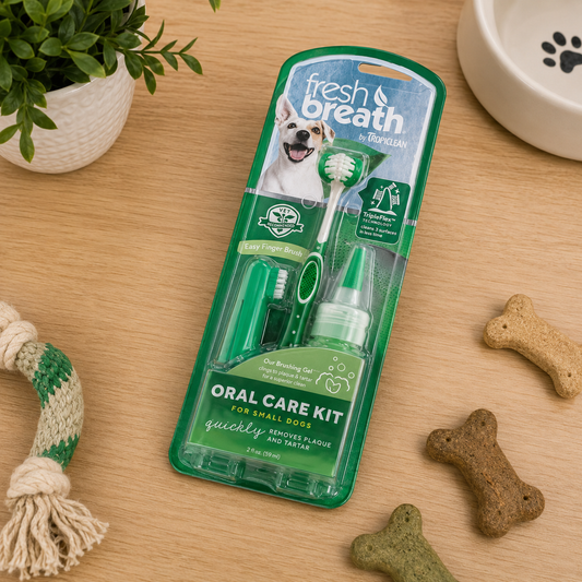 TropiClean Oral Care Kit For Small Dogs Removes Plaque Tartar