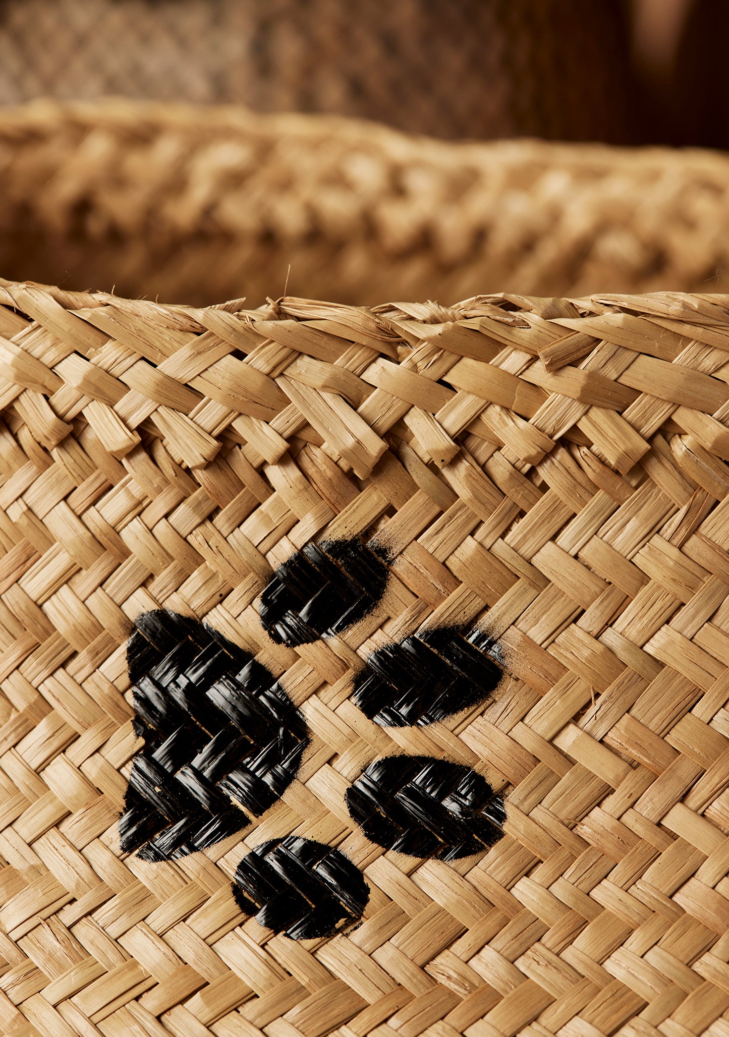 Fair Trade Paw Print Seagrass Basket