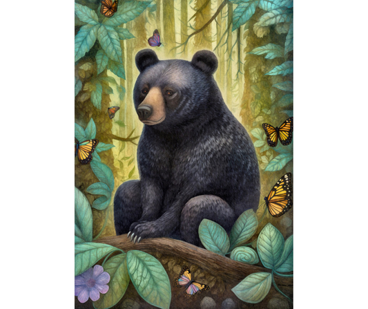 Dog Desk Boho Bear Deluxe Greeting Card