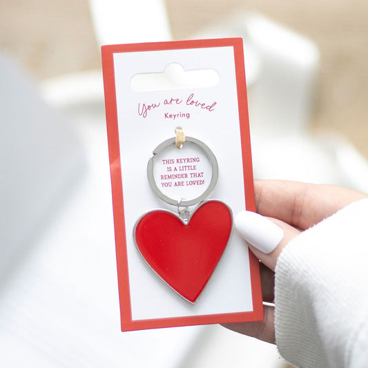 You Are Loved Enamel Heart Keyring