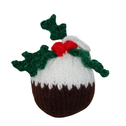 Hand Knitted Christmas Pudding Christmas Tree Decoration