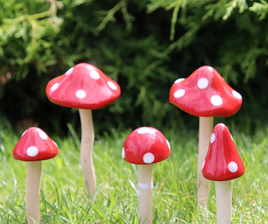 Red Ceramic Toadstool