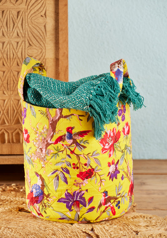 Bird Of Paradise Storage Laundry Bag - Yellow