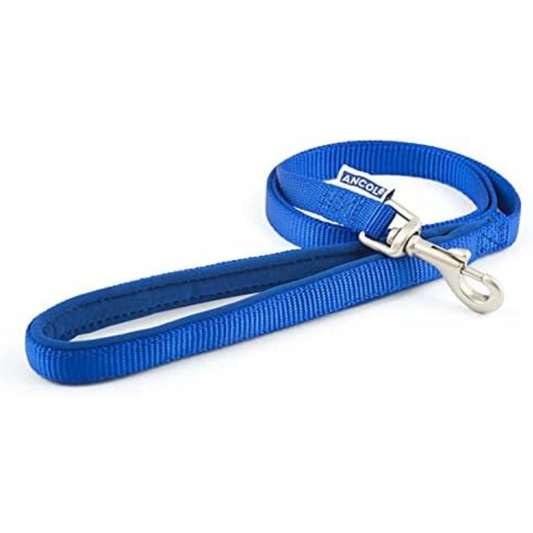 Ancol Nylon Lead Blue 100cm Padded Handle