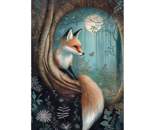 Dog Desk Fox Tail Deluxe Greeting Card