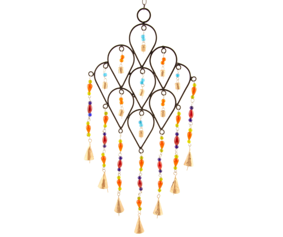 Seconds – Black Windchime with Multicolour Beads