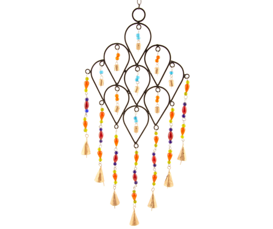 Seconds – Black Windchime with Multicolour Beads
