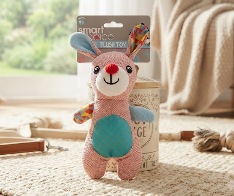 Small Dog And Puppy Plush Rabbit With Squeaker Dog Toy