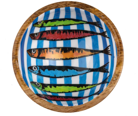 Nibble Bowl With Striking Rainbow Sardine Decoration