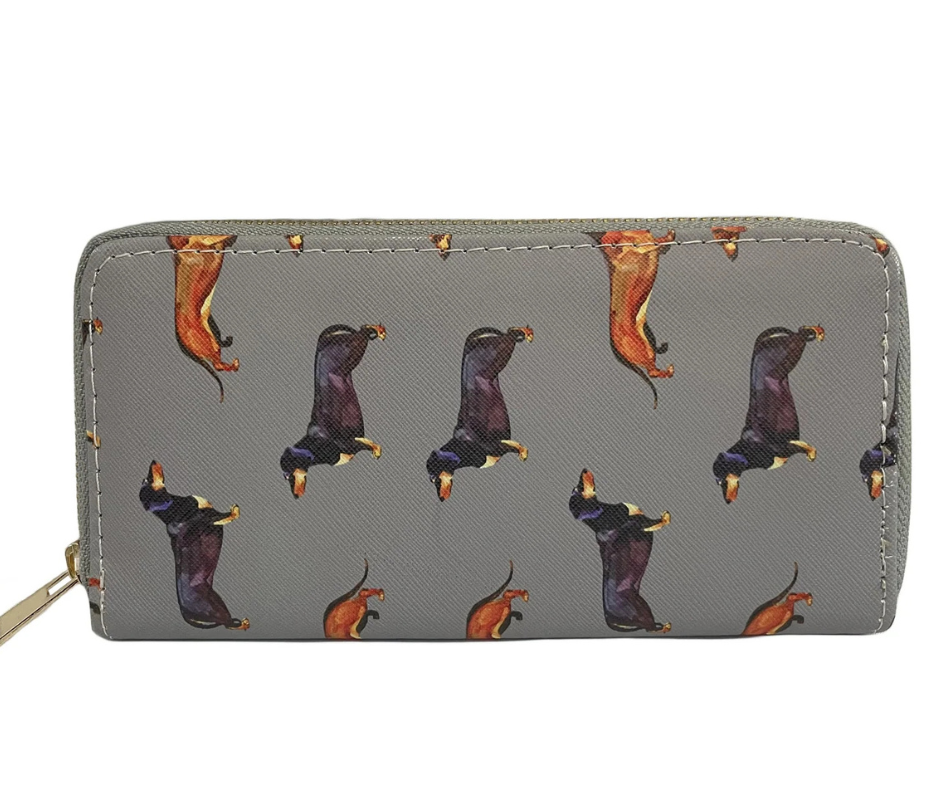 Grey Dachshund Dog Purse