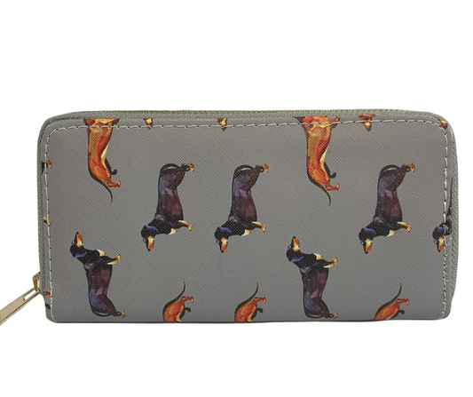 Grey Dachshund Dog Purse