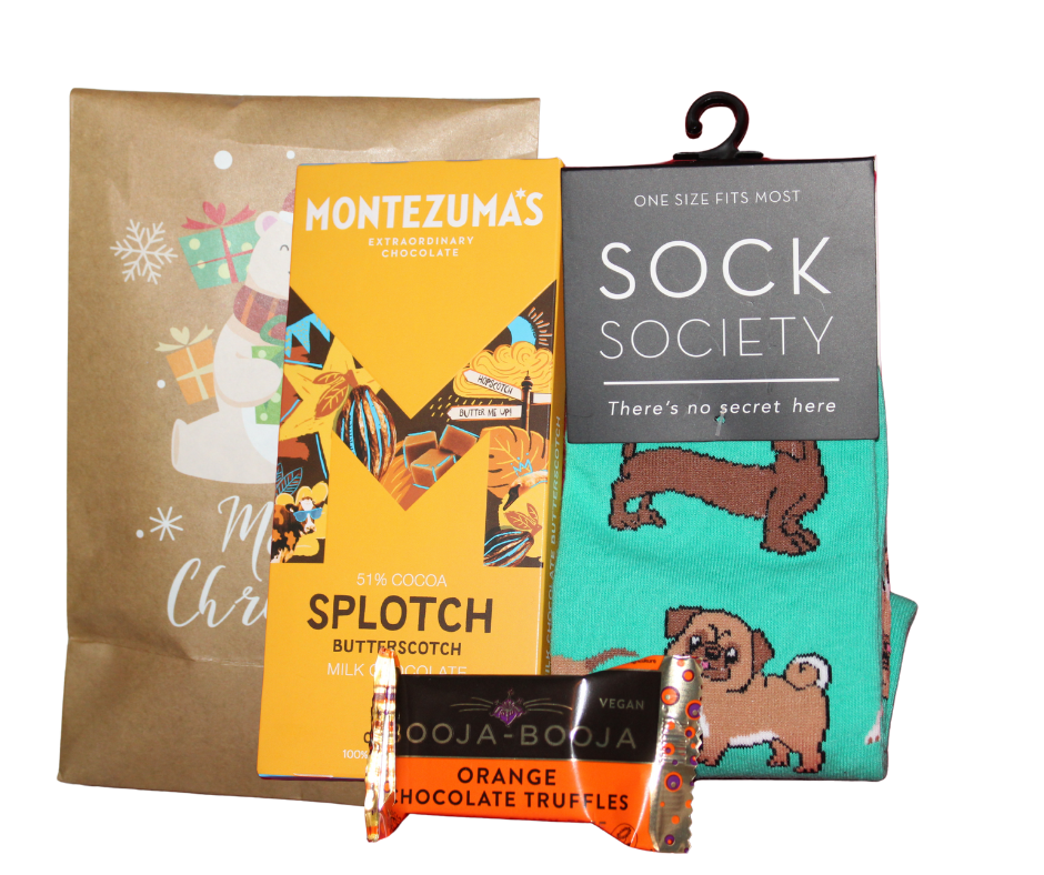 Chocs & Socks Goody Bag – Indulgent Treats for the Cosy Season Vegan Chocolate