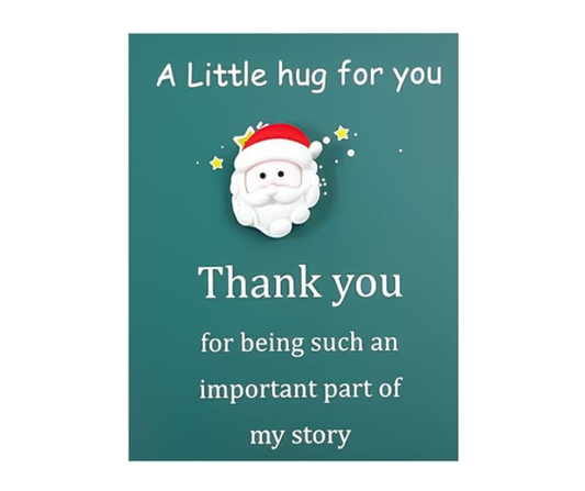 A Little Hug for You – Thank You Card with Cute Father Christmas Charm