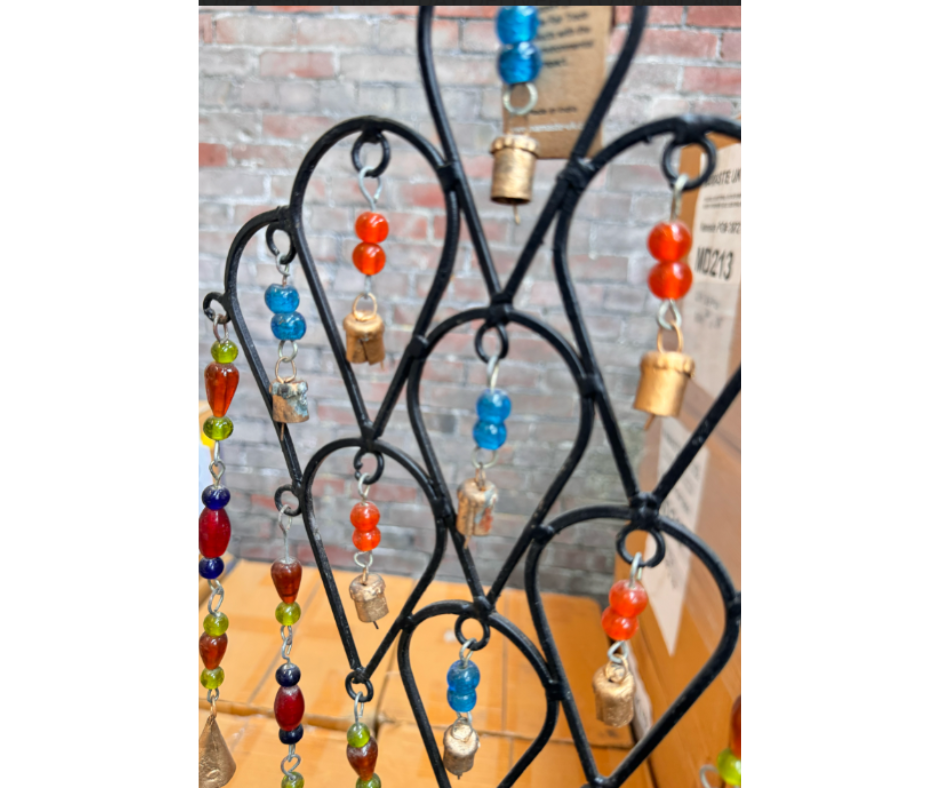 Seconds – Black Windchime with Multicolour Beads